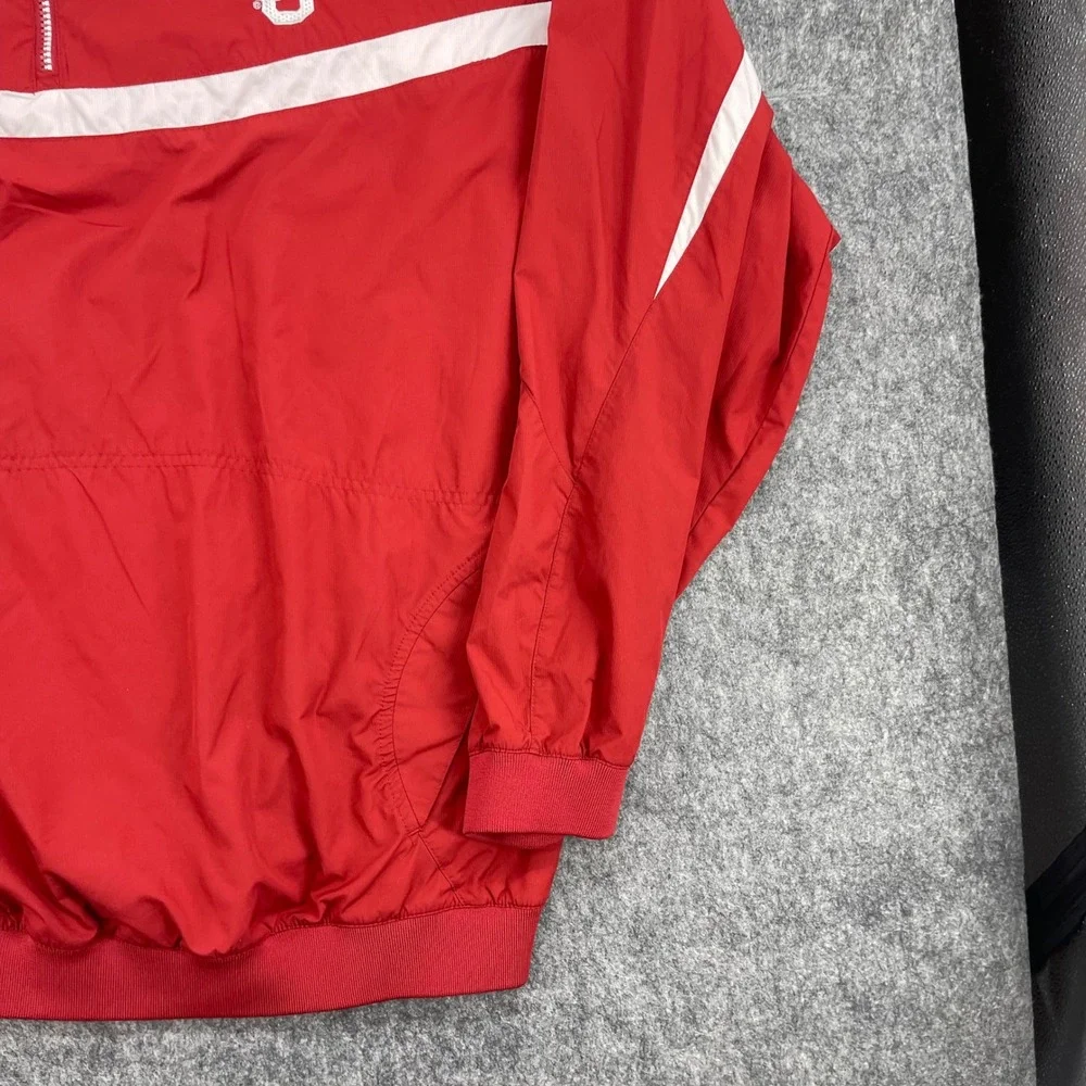 Vintage Oklahoma Sooners Mens 2XL Red 1/4 Zip Windbreaker Clima-FIT OU Nike Team